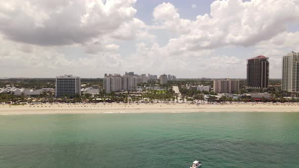 Aerial establishing shot of Fort Lauderdale FL