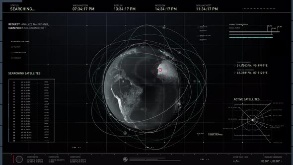 The Analysis of Mauritania. Three Active Satellites Were Found. User Interface. alt