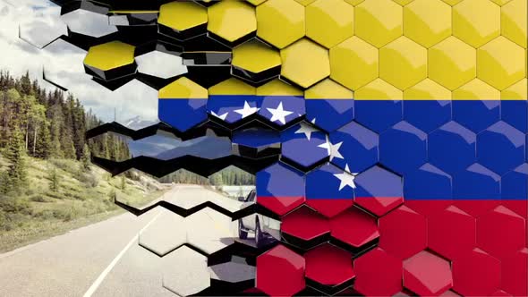 Venezuela Flag Hexagon Transition - 4K Resolution