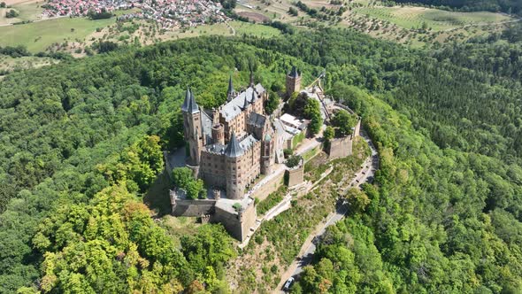 Burg Hohenzollern Castle Between Hechingen and Bisingen Germany Was the Medieval Castle of the