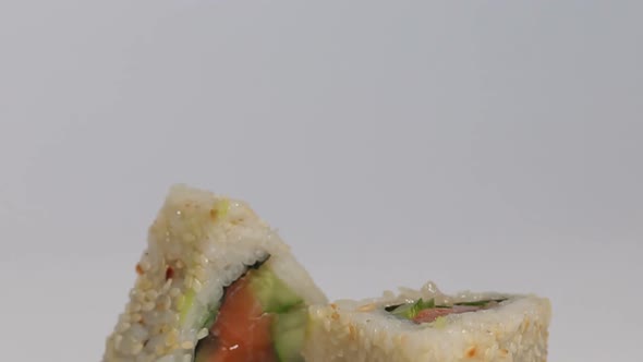 Japanese Sushi Isolated on White Background