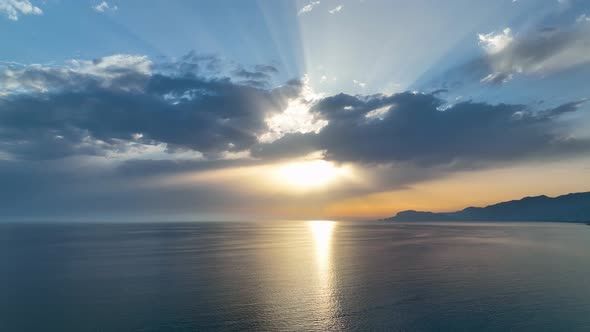 Colorful sunset over the Mediterranean Sea