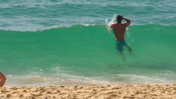 Azure Waves Rolled on the Sand of Karon Beach