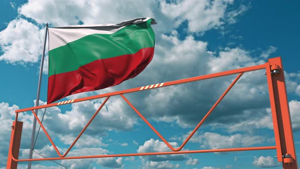 Flag of Bulgaria and Swing Arm Barrier