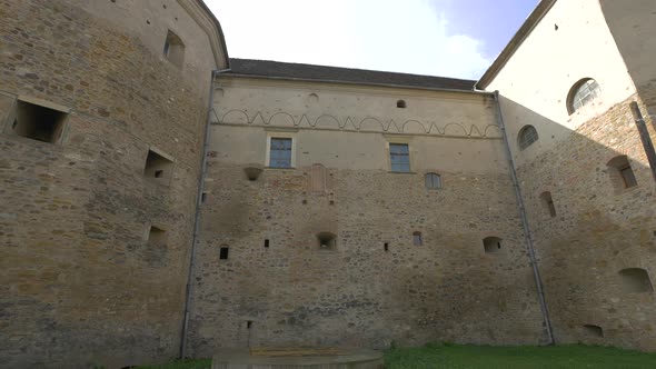 The walls of a medieval castle