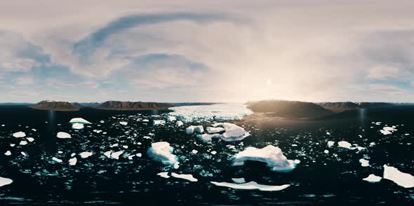 VR360 Icebergs Off Coast of Antarctica