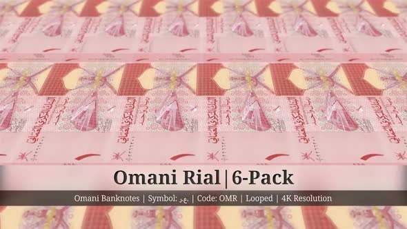 Omani Rial | Oman Currency - 6 Pack | 4K Resolution | Looped