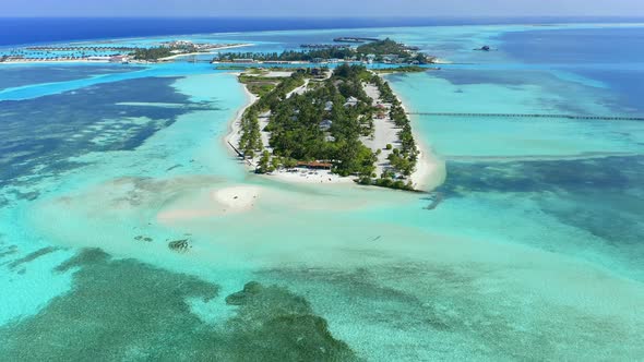 Aerial Shot of the Maldives island Bodufinolhu