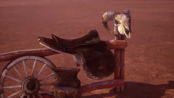 Horse Saddle on the Fence in Monument Valley