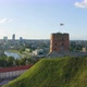 Aerial View of Modern Office Buildings And Gediminas Castle Tower in Vilnius, Lithuania - VideoHive Item for Sale