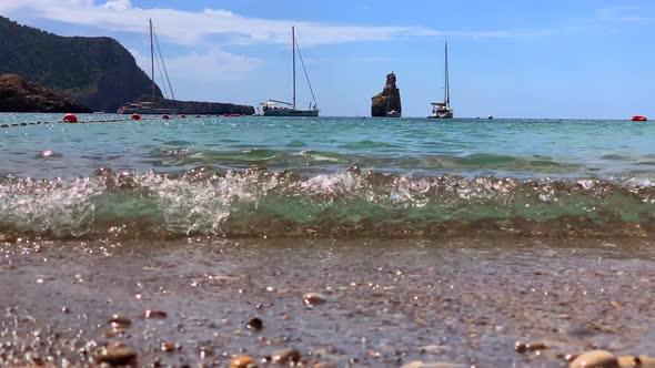 Benirras beach in Ibiza, Spain