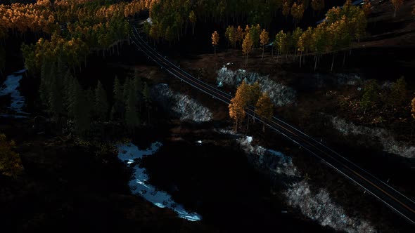 Beautiful Winter Road Seen From Above