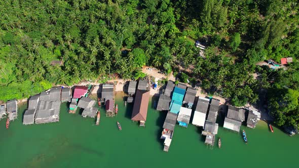 Beautiful landscape of ao kram, A fishing village by the sea