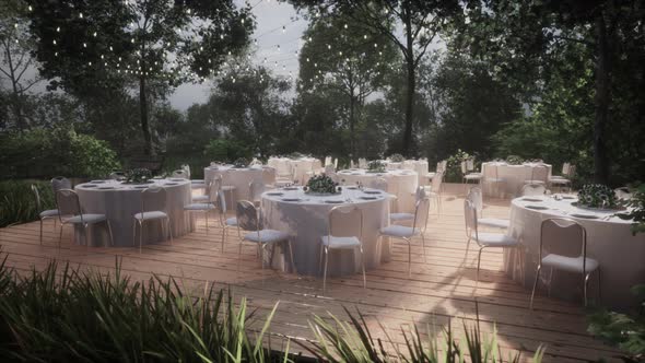 Empty Terrace and Patio of a Bar Restaurant