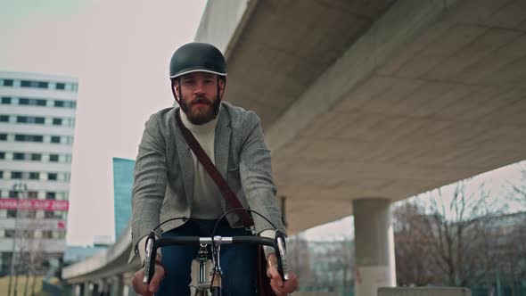 Young Man with Bicycle