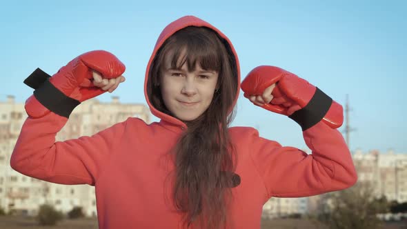 Strong girl boxer.