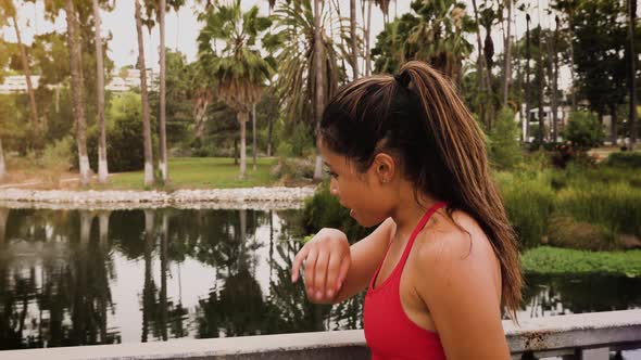 Woman working out in the park