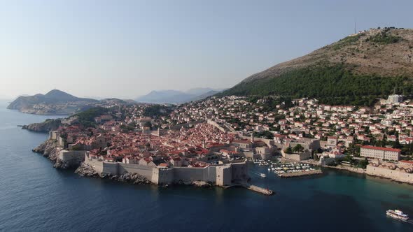 Aerial view of Dubrovnik, beuatiful city in Dalmatia region, southern Croatia