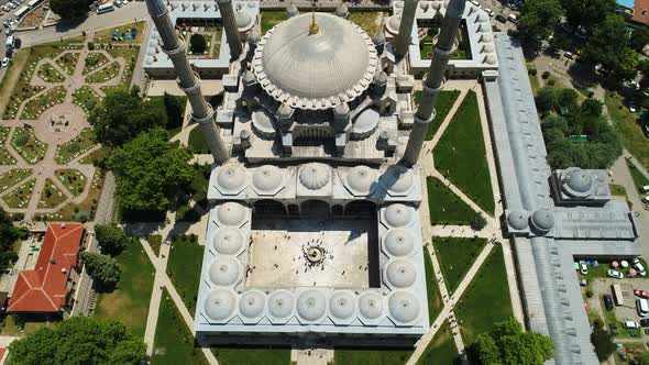 Mosque And Minarets Aerial View