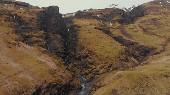 Rocky green slopes of mountains