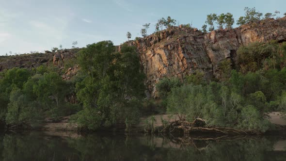 Close View of Katherine Gorge's First Gorge During a Sunrise Cruise