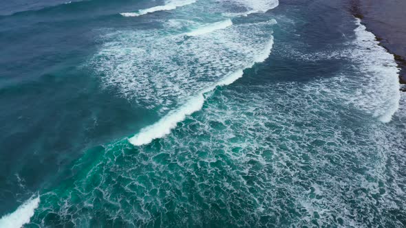 Aerial View to Ocean Waves