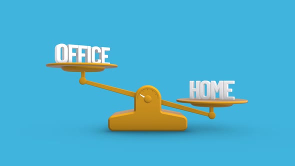 Office vs Home Balance Weighing Scale Looping Animation