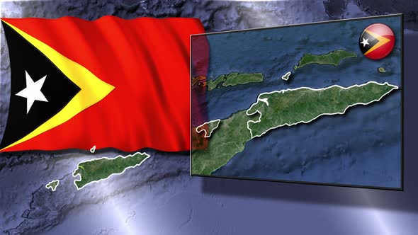 Democratic Republic Of Timor Leste Flag And Map Animation