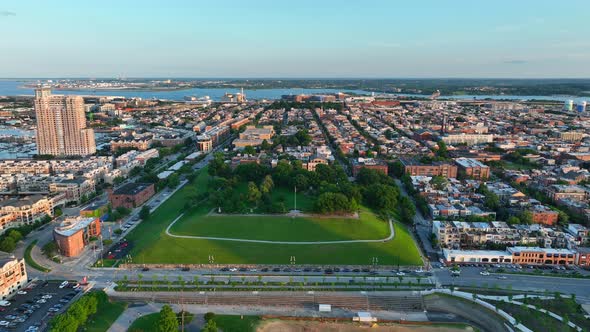 Federal Hill and South Baltimore Maryland. Residential neighborhood homes in urban city setting.