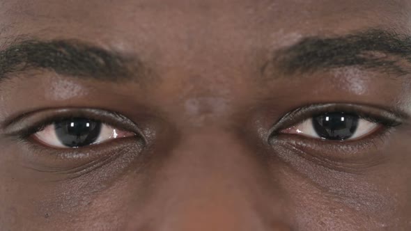 Blinking Eyes of African Man