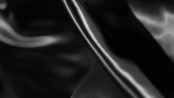 Black Wavy Fabric Background in Super Slow Motion