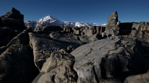 Rock and Stones in Alps Mountains