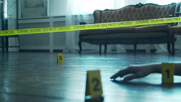 Closeup of a Crime Scene in a Deceased Person's Home.