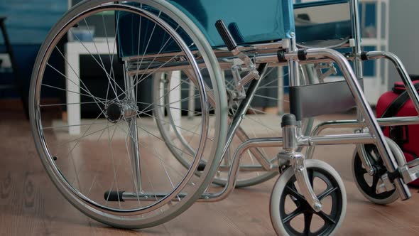 Close Up of Wheelchair for Physical Support in Nursing Home