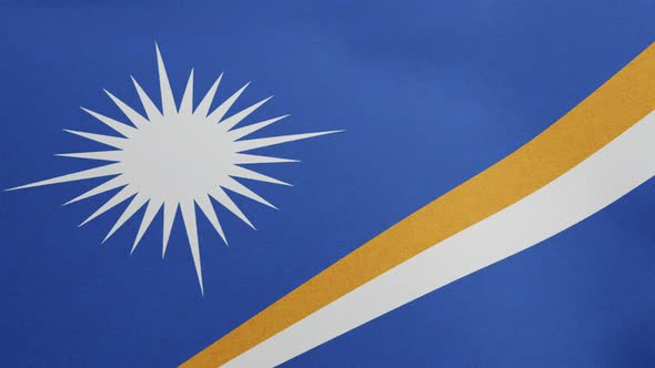 National Flag of Marshall Islands Waving Original Size and Colors 3D Render Republic of the Marshall