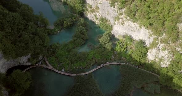 AERIAL: Plitvice National Park in Croatia