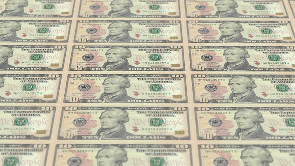 10 US Dollar Bill Front Loop Background 4K 04