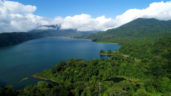 Buyan Lake in the Mountains, Island Bali, Indonesia