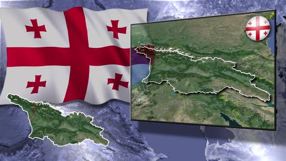 Georgia Flag And Map Animation alt
