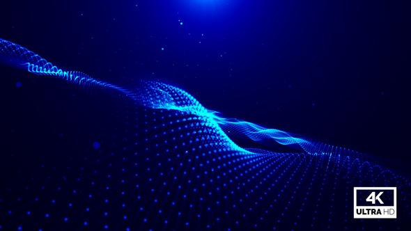 Blue Modern Particles Wave Flow Looped alt