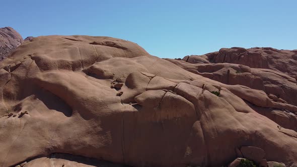 Drone footage of the huge round rocks and amazing desert in Namibia