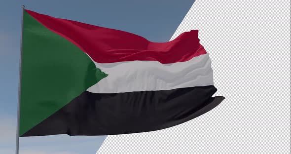 flag Sudan patriotism national freedom, seamless loop, alpha channel