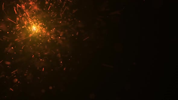 Glowing Red Hot Sparkler Sparks Motion Background