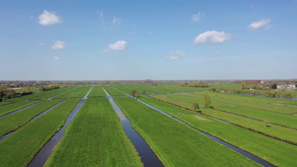 Aerial Moving Forward With Beautiful Blue Sky