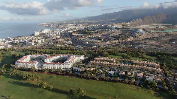 Aerial view of Costa Adeje tourist resort in Tenerife, Canary Islands, Spain