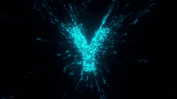 Y Letter With Futuristic Particles 4k