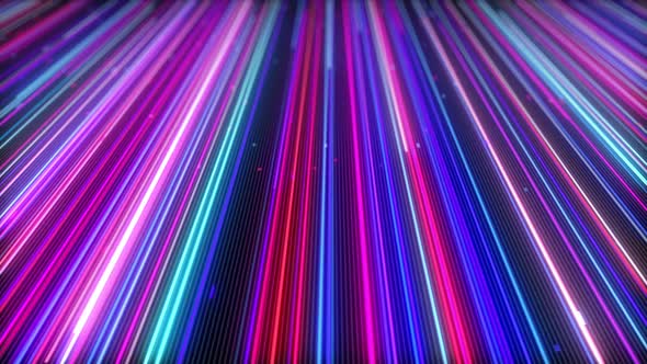 Abstract background with electric neon trails moving through digital space loop 4k