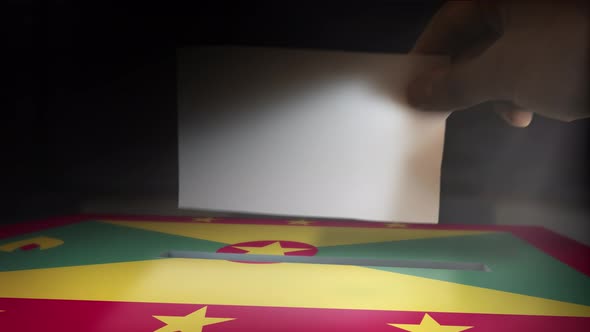 Digital Composite Hand Voting To National Flag OF Grenada