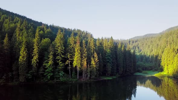 Aerial View Carpathian Mountings in Summer