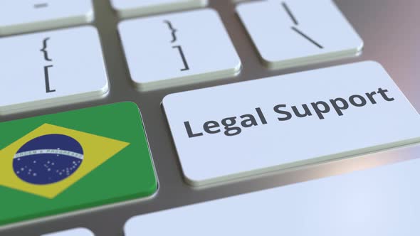 Legal Support Text and Flag of Brazil on the Computer Keyboard